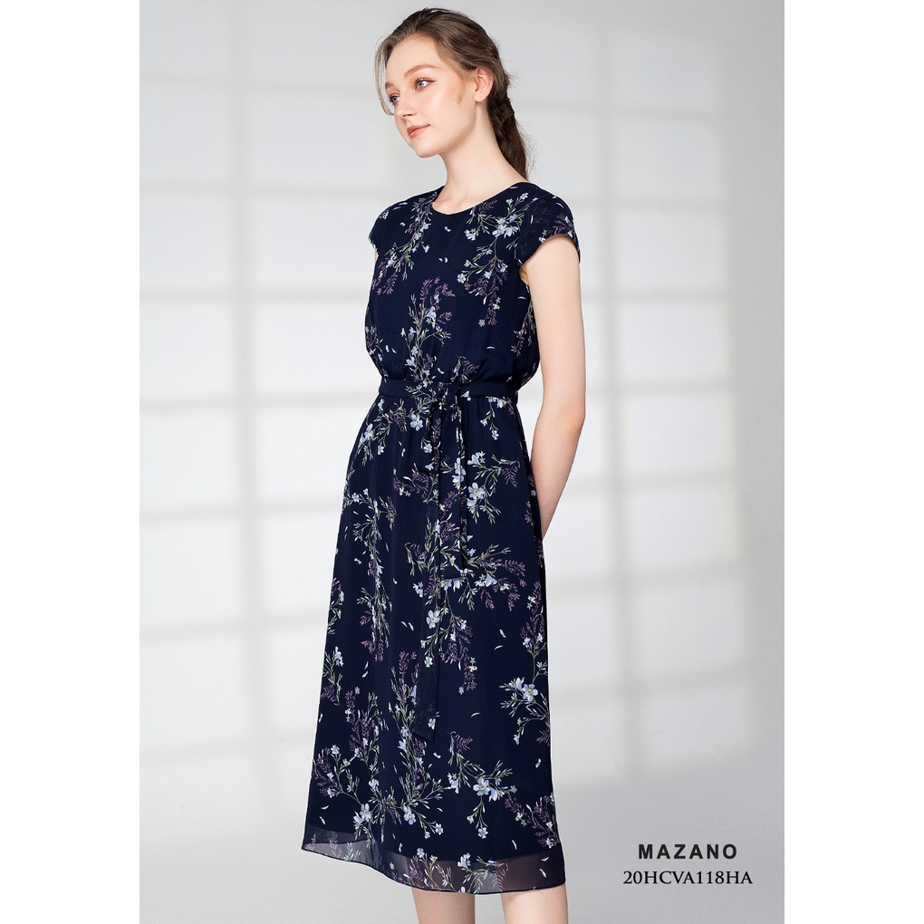 Váy nền xanh hoa nhí giúm eo MAZANO MS 20HCVA118HA