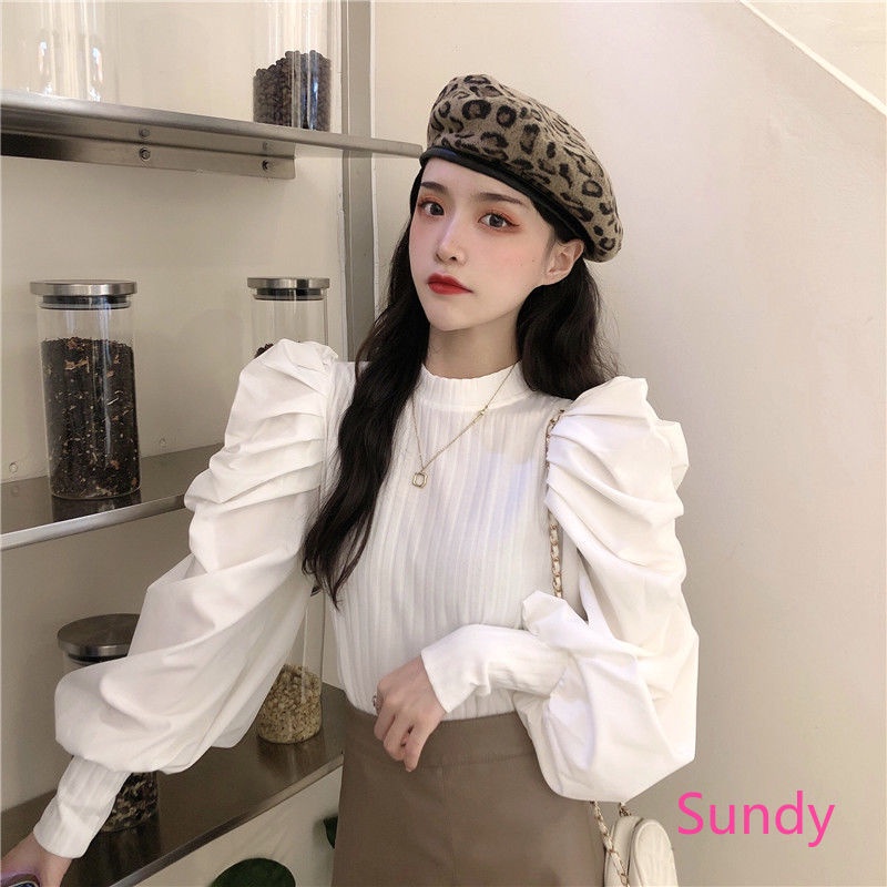 Áo sơ mi tay dài kiểu vintage pháp thời trang mùa thu cho nữ