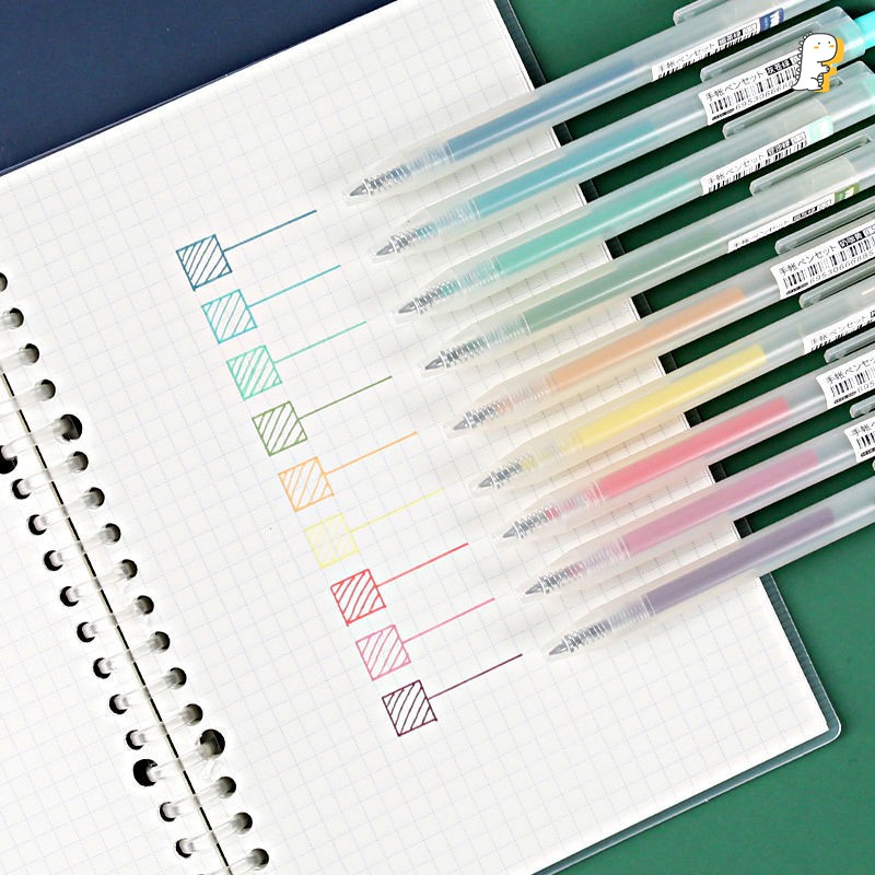 Set 9 bút gel màu Yoofun kèm bookmark