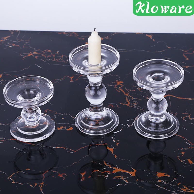 Chân Đế Nến Bằng Thủy Tinh Trong Suốt