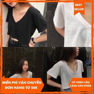  ÁO THUN CROPTOP CỔ V NHƯ HÌNH 100% SIÊU PHẨM MÙA HÈ CÁC TÌNH YÊU ƠIII