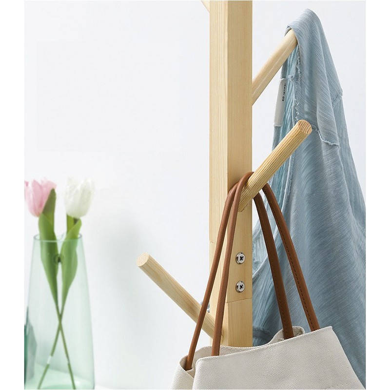 Cây treo quần áo đứng bằng gỗ / Giá treo đồ lắp ghép kiểu Hàn Havaco store CT01