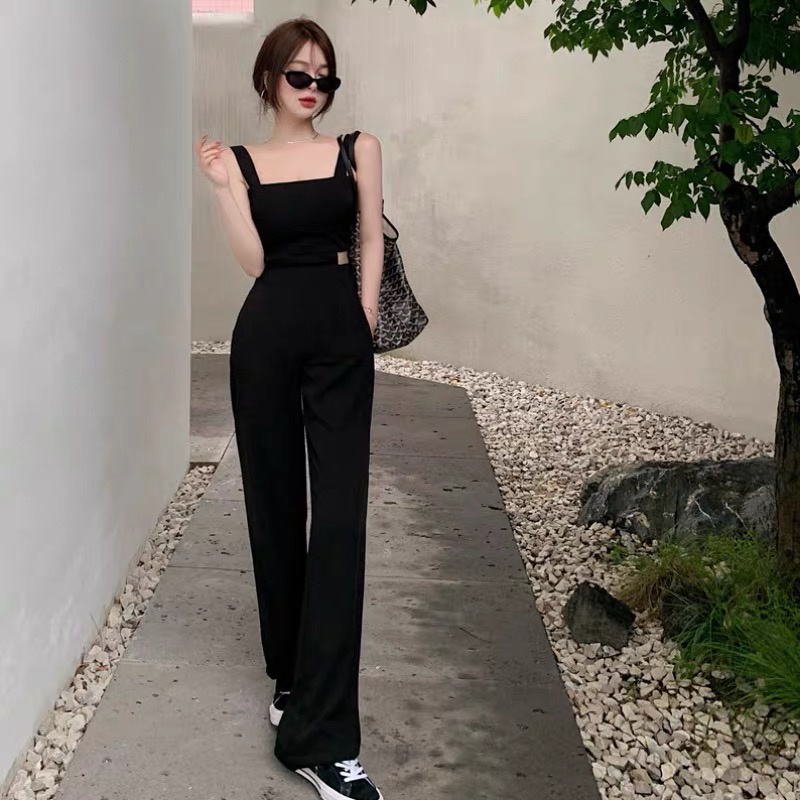A36 Jumpsuit Dài 3 Lỗ Cutout Eo