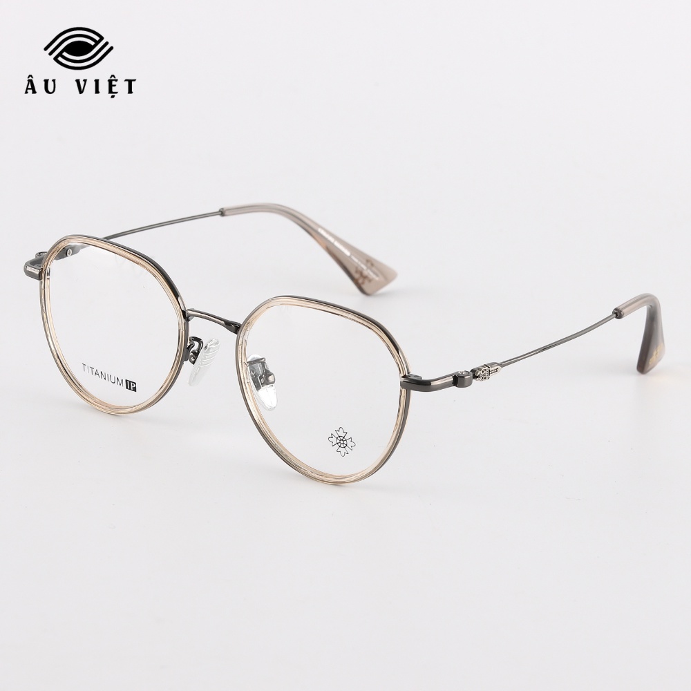 Gọng kính kim loại titanium Ch RS-88009 dáng tròn Full box