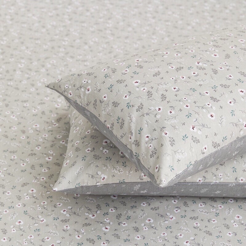 Bộ Ga Gối ❤️ ga gối cotton 100% họa tiết hoa nhí vintage phong cách Hàn Quốc đủ size đệm nhập khẩu chính hãng