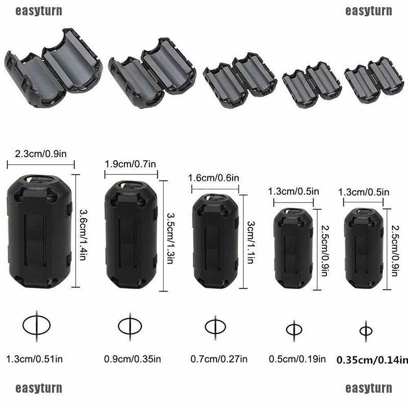 🌸ĐẦY ĐỦ 🌸20 Clip-on Ferrite Ring Cable Clips Core RFI EMI Noise Suppressor Filter Beads