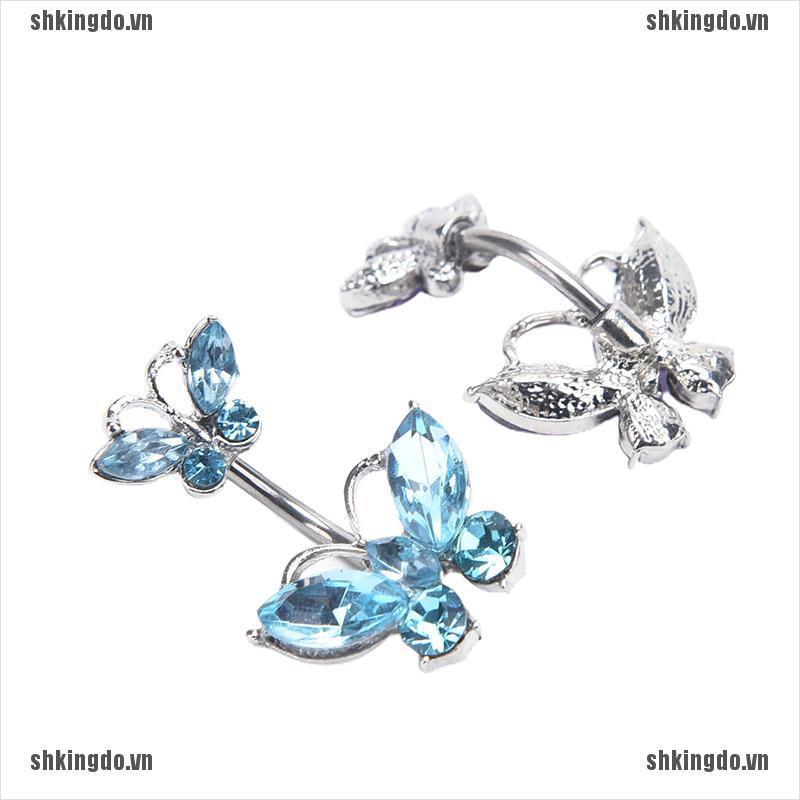 Khuyên Rốn Hình Bướm Đính Đá Xinh Xắn