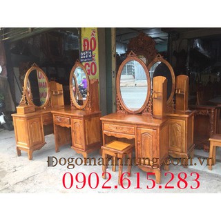 Bàn trang điểm gỗ tự nhiên kiểu đơn giản giá xưởng, chất gỗ đẹp