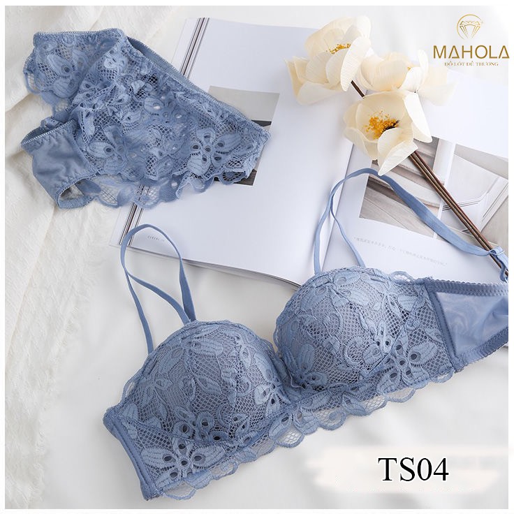 Áo Ngực Nữ không gọng mềm mại thiết kế họa tiết ren hoa sexy quyến rũ Mahola TS04