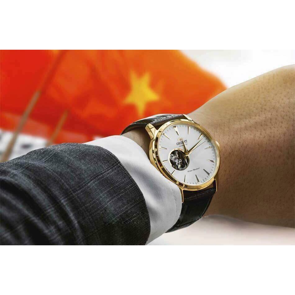 Đồng hồ nam Orient Esteem Gen 2 Gold dial FAG02003W0 - Máy Automatic - Dây da chính hãng - Mặt kính khoáng cong