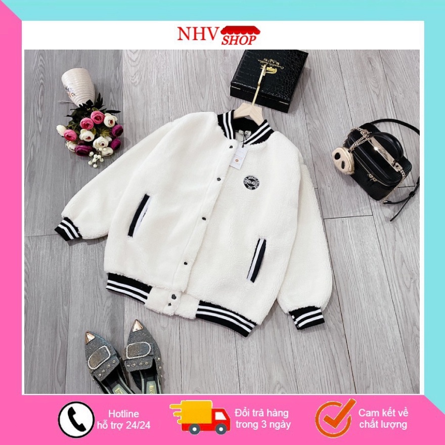 Áo Khoác Nữ Lông Dày Dặn Không Xù NHV Shop