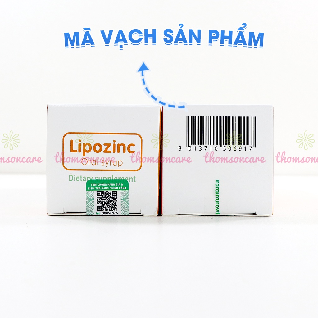 Bổ sung Kẽm - Lipozinc vitamin B6 giúp bé ăn ngon, tăng cường sức đề kháng - Chai 150ml