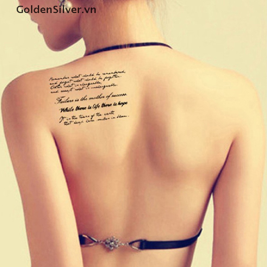 1 Hình Xăm Dán Tạm Thời Hình Chữ Tiếng Anh Chống Thấm Nước