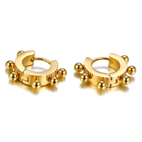 Bông Tai Nữ Khoen Tròn Titan Ko Đen TT 2915