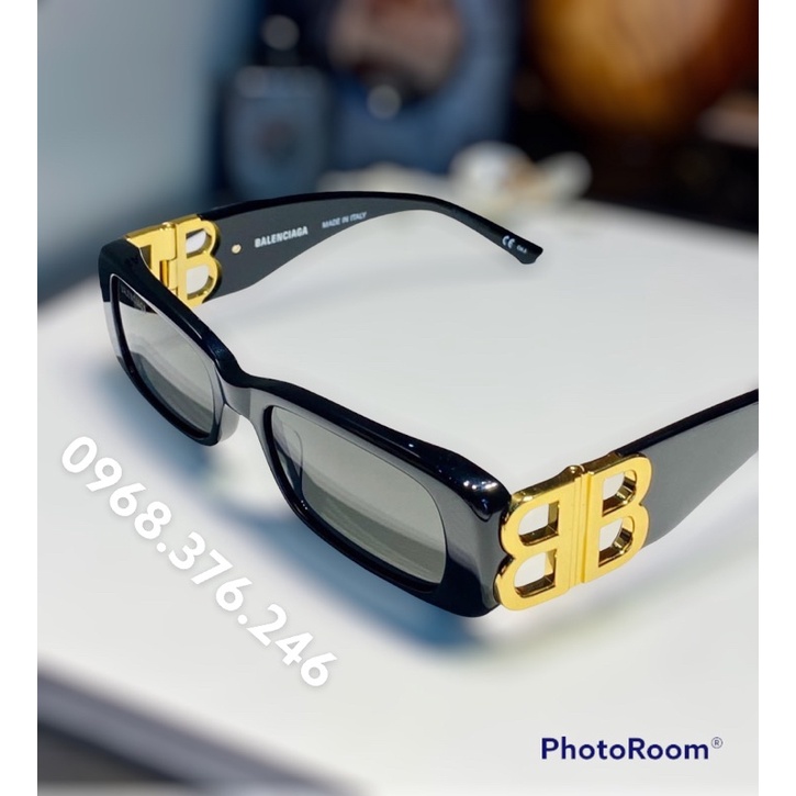 Kính chữ B BALENCIAGA màu đen trắng logo vàng,kính thời trang nam nữ thiết kế phong cách Pháp hiện đại,trẻ trung,cá tính
