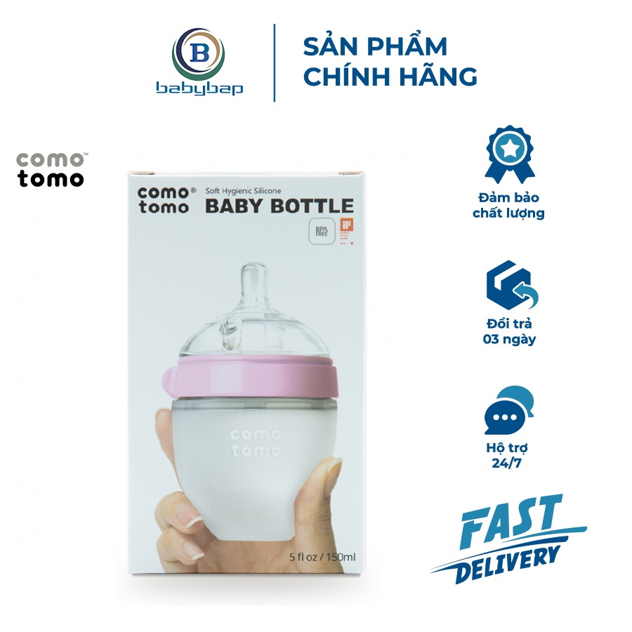 Bình Sữa Silicone Comotomo 150ml Mềm Mại, Trơn Mịn