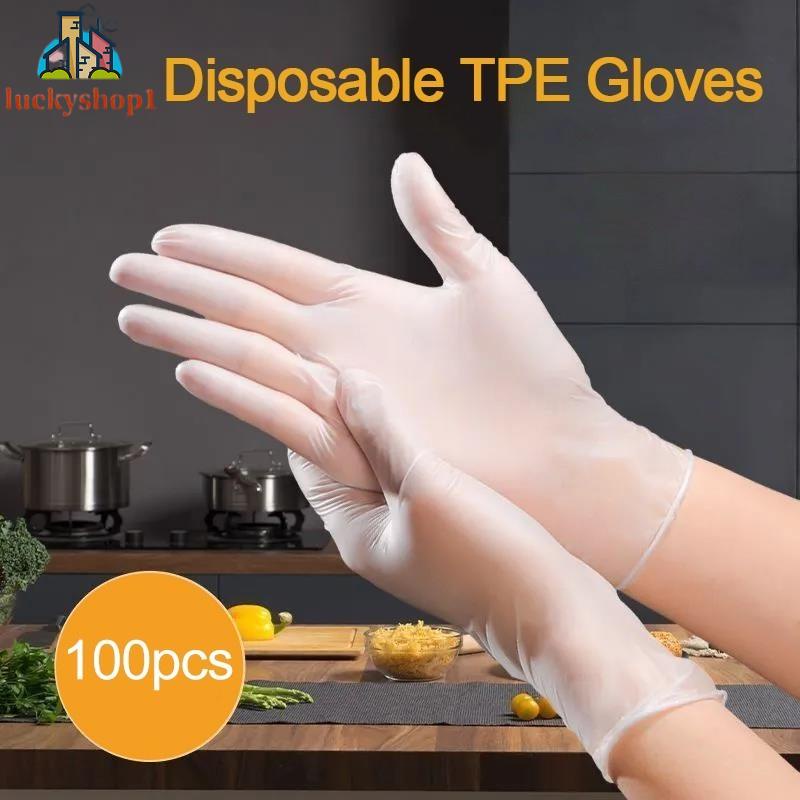 Set 100 Găng Tay Nhựa Vinyl TPE Trong Suốt Tiện Dụng Cho Phòng Thí Nghiệm #An#44629#Atg483