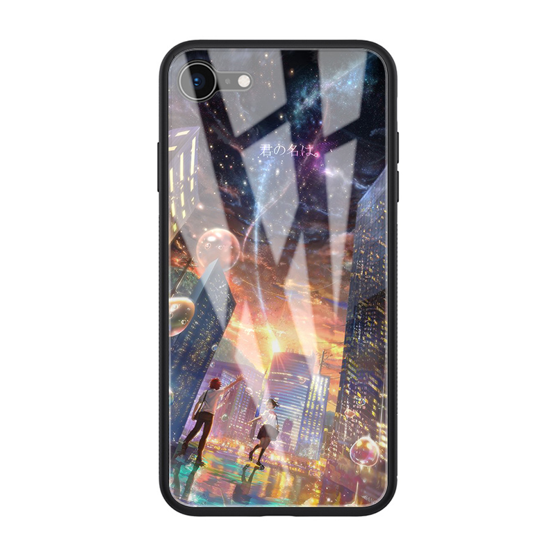 Ốp điện thoại tráng kính cường lực in hình anime Your Name cho Iphone 11 Pro XS Max X XR 8 7 6S 6Plus 5S 5 SE 2020 B186