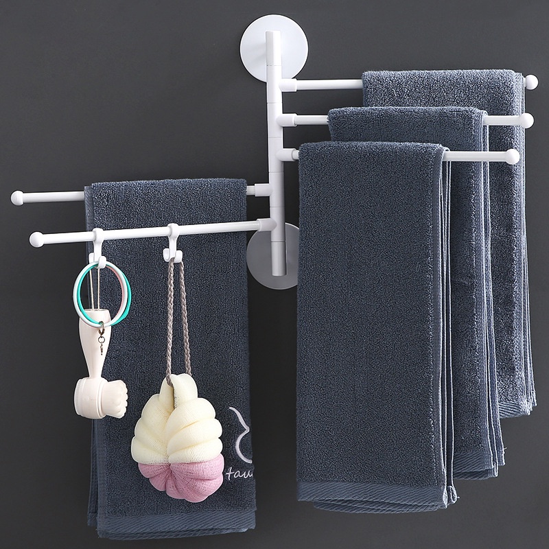 THANH TREO GẮN TƯỜNG 3 NHÁNH, THANH TREO KHĂN, THANH TREO ĐA NĂNG XOAY 180 ĐỘ TIỆN ÍCH ( màu ngẫu nhiên )