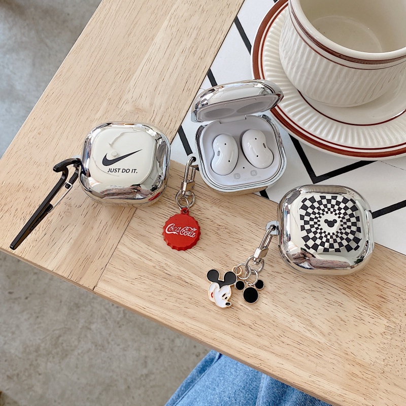 Vỏ Bảo Vệ Hộp Sạc Tai Nghe samsung galaxy buds live & buds fe & buds pro case buds2 Chống Sốc Có Mặt Dây Hình pikachu Mạ Điện