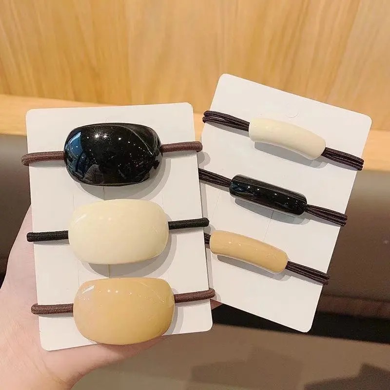 Set 3 Dây Cột Tóc Cao Su Co Giãn Thời Trang Cho Nữ