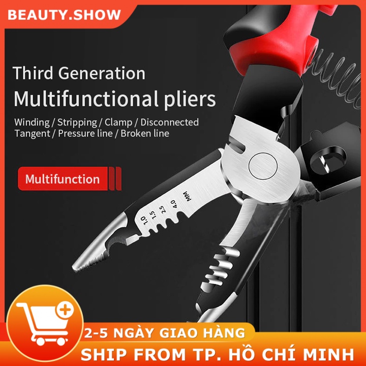 KÌM ĐIỆN ĐA NĂNG 7 TRONG 1 KIỀM CẮT TUỐT DÂY ĐIỆN KỀM DÂY ĐIỆN ĐA NĂNG 9 INCH
