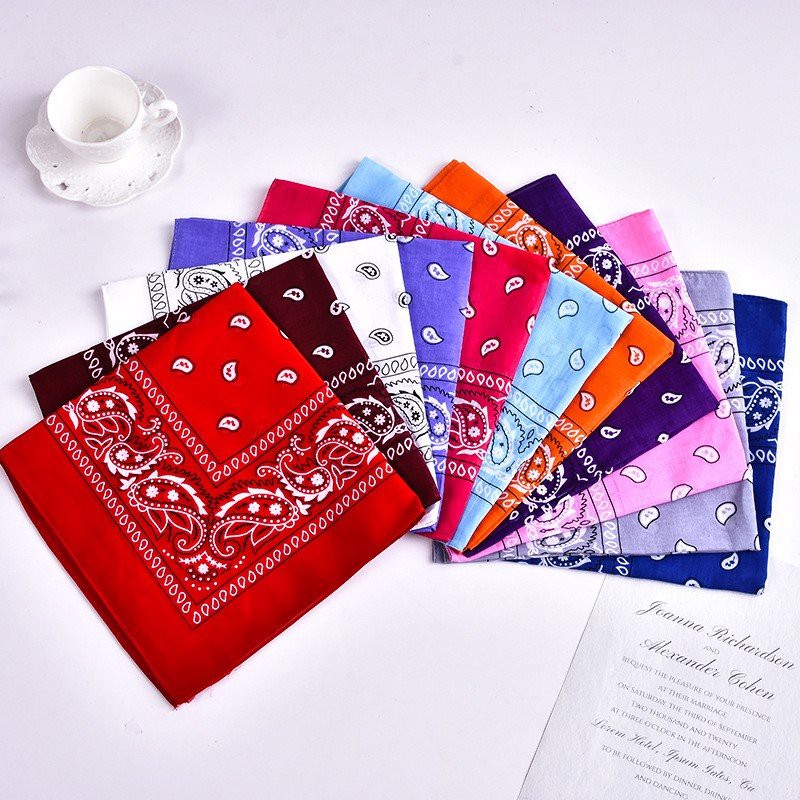 Khăn Bandana Hiphop Turban Nam Nữ Đủ Màu Trắng, Đen, Xám, Xanh, Đỏ, Tím, Hồng, Vàng Cam
