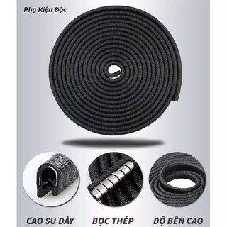 5m Dây cao su lõi thép dạng chữ U chống ồn, bảo vệ và trang trí ô tô