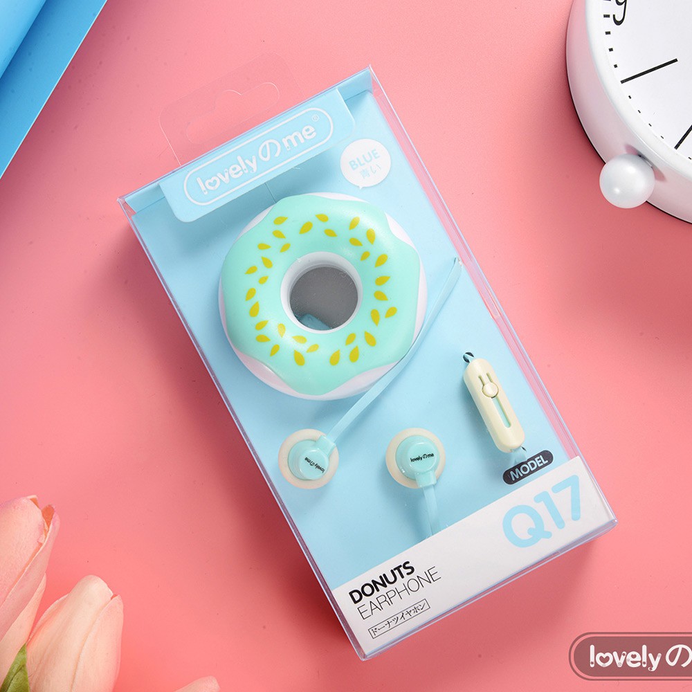 Tai Nghe In-Ear 3.5mm Hình Bánh Donut Có Mic Cho Iphone Xiaomi Huawei