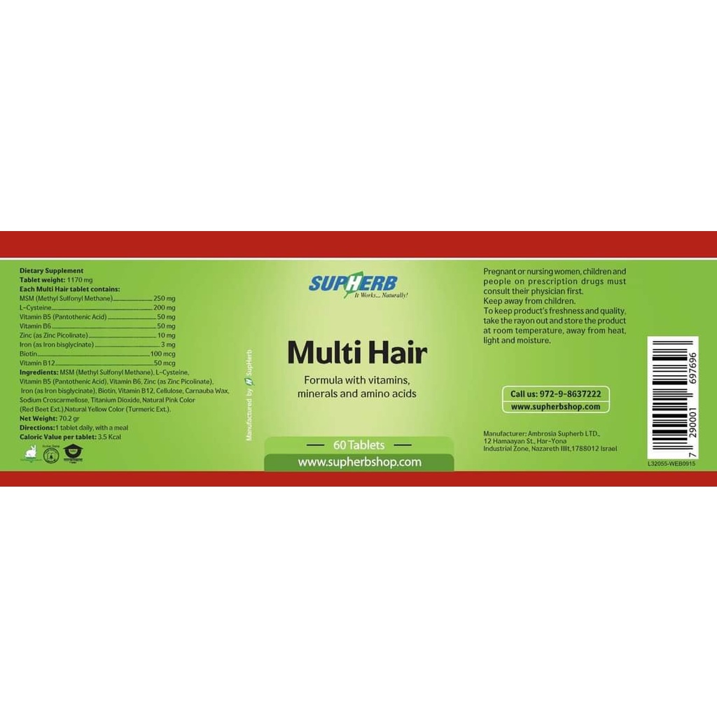 Multihair Supherb Do Thái kích thích mọc tóc từ bên trong