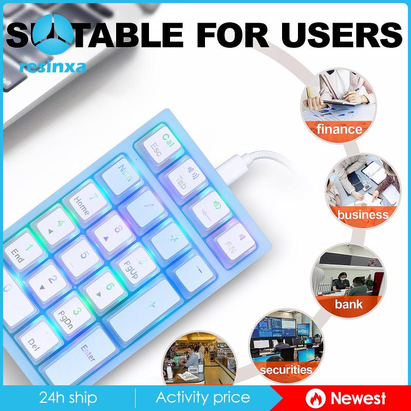 Bàn Phím Số Cơ 21 Phím Có Đèn LED RGB Cho Laptop