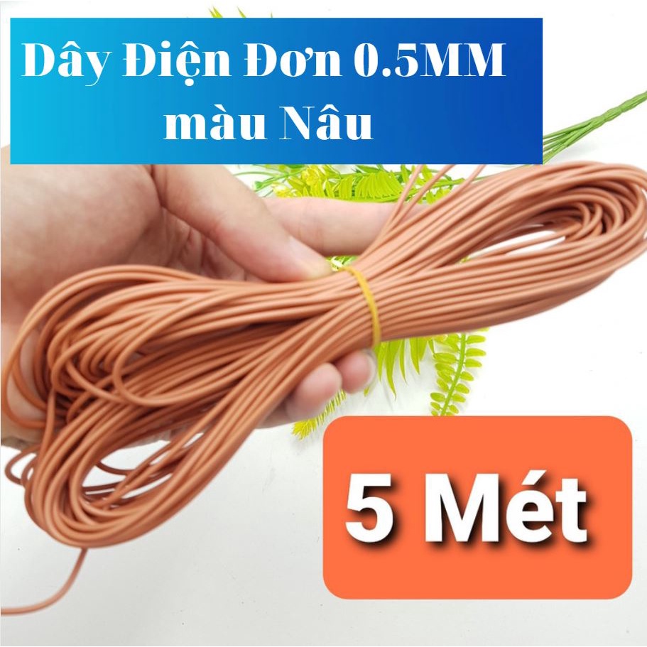 Dây Điện Xịn lõi đồng 0.5MM Đủ các Màu (Cuộn Dài 5 Mét)