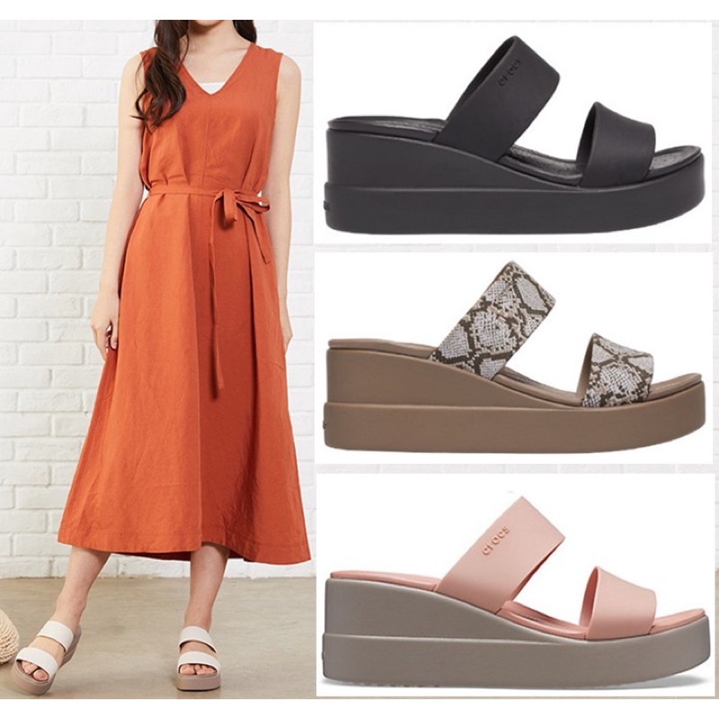 Dép Cross Đế Cao 7 cm Brooklyn Mid Wedge Chính Hãng, Size 35 37 38 39 40