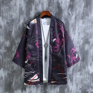 Áo sơ mi tay ngắn dáng rộng phong cách kimono Nhật Bản sành điệu