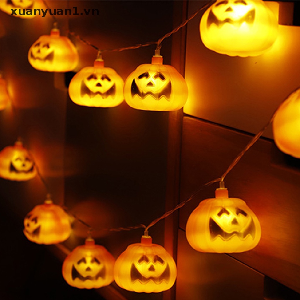 2m Dây Đèn LED 10 Bóng Hình Bí Ngô Trang Trí Halloween