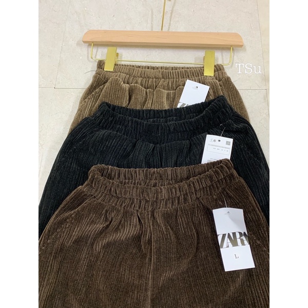 Quần baggy nhung chân xếp ly-hang qchau
