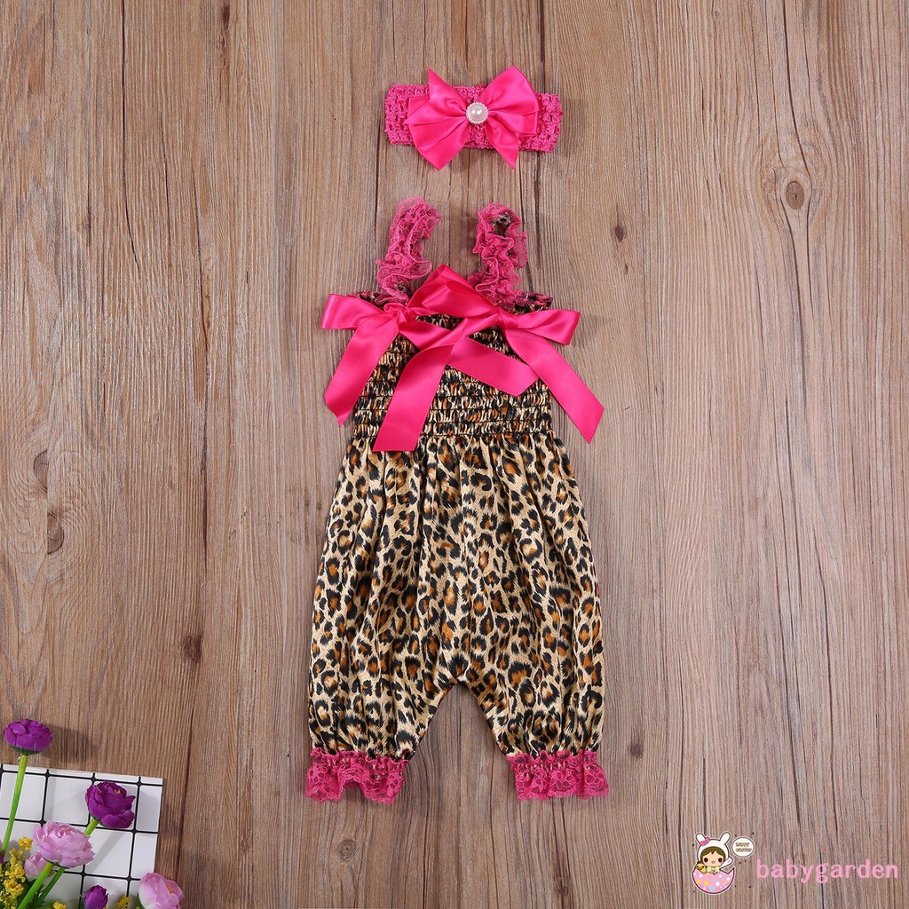 Áo Liền Quần Chấm Bi Và Băng Đô Nơ Cho Bé