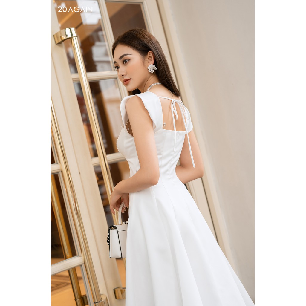 Đầm xòe cổ vuông tay chờm 20AGAIN DEC0064 | BigBuy360 - bigbuy360.vn