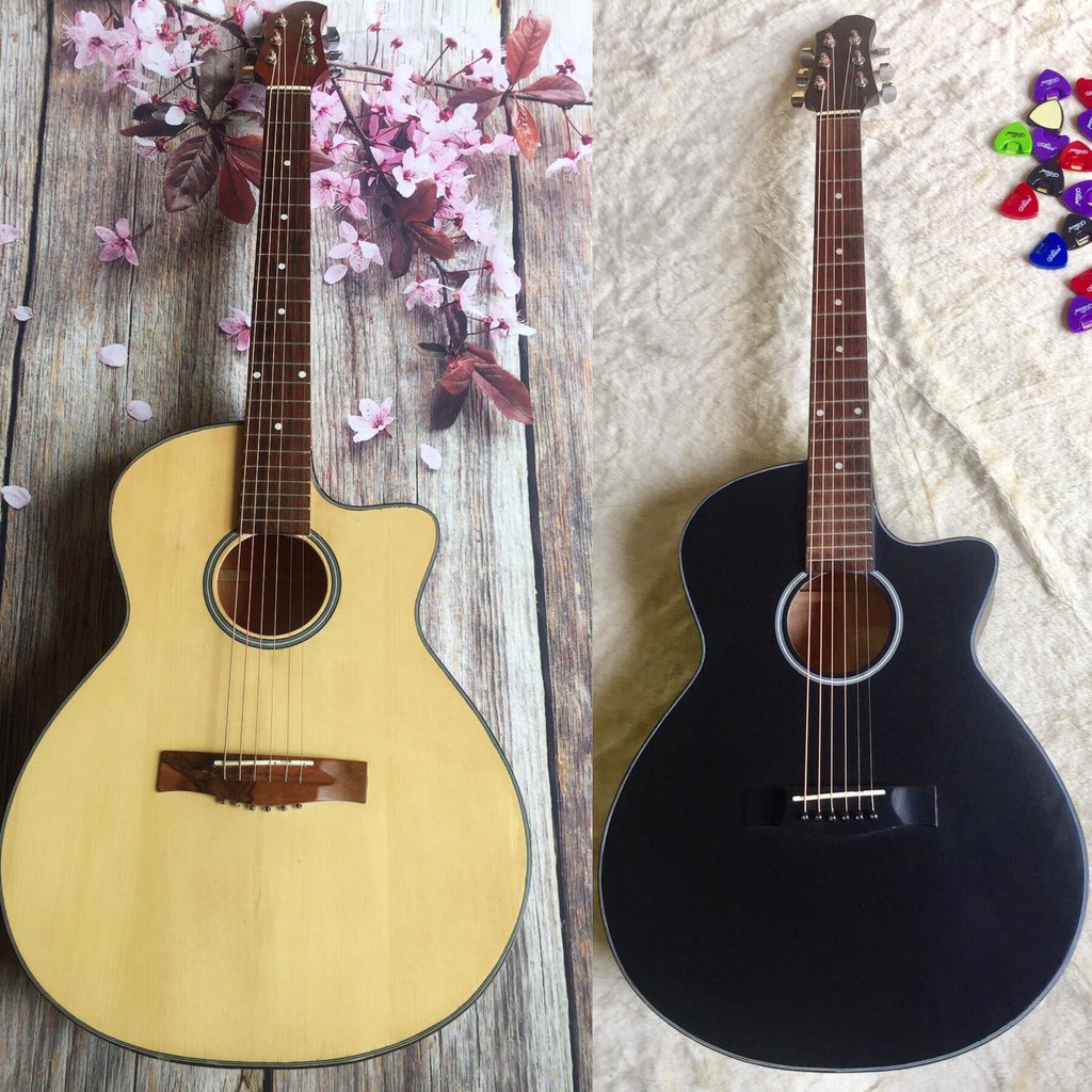 Đàn guitar acoustic tập chơi SV-A1 có ty chỉnh cần - Mặt gỗ thông nguyên tấm - Tặng 7 phụ kiện - Bảo hành 1 năm