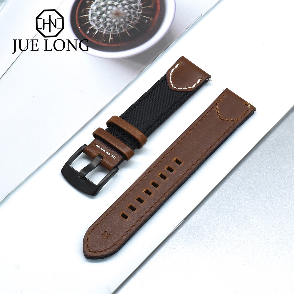 Dây Đeo Đồng Hồ Bằng Da Nylon Cao Cấp 20mm 22mm