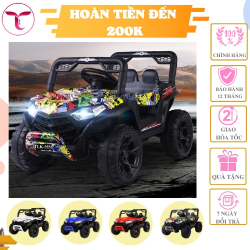 Xe oto điện trẻ em, xe điện cho bé TILO KIDS TLK-5555 kiểu dáng địa hình, có điều khiển từ xa, bluetooth, chế độ nhún
