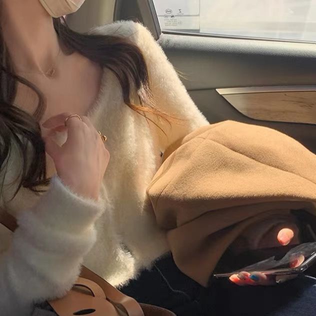 Áo Khoác Cardigan Ngắn Cổ Tròn Tay Dài Phong Cách Mùa Xuân Mới