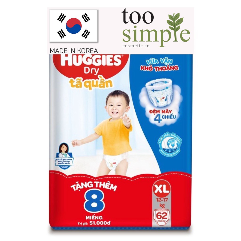 [TooSimple] (MẪU MỚI) BỈM HUGGIES TÃ QUẦN VÀ DÁN M74 /L68/XL62/XXL56