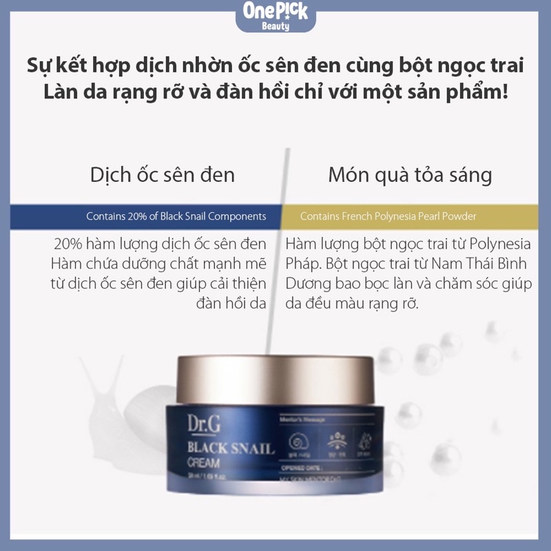 Kem dưỡng ốc sên Back snail DR.G trẻ hoá da mịn da