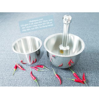 (SALE COMBO) BỘ CỐI INOX 304 SIZE 10CM, 14CM XUẤT NHẬT