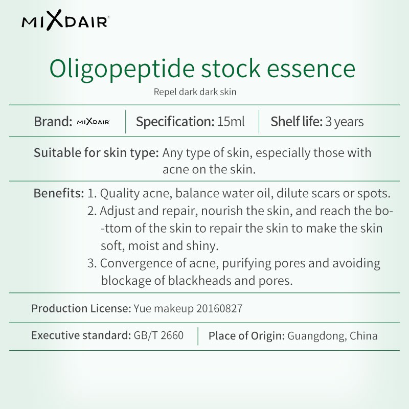 Tinh chất Oligopeptide giúp xóa sẹo/se khít lỗ chân lông/hỗ trợ giảm mụn/phục hồi và nuôi dưỡng làn da MIXDAIR