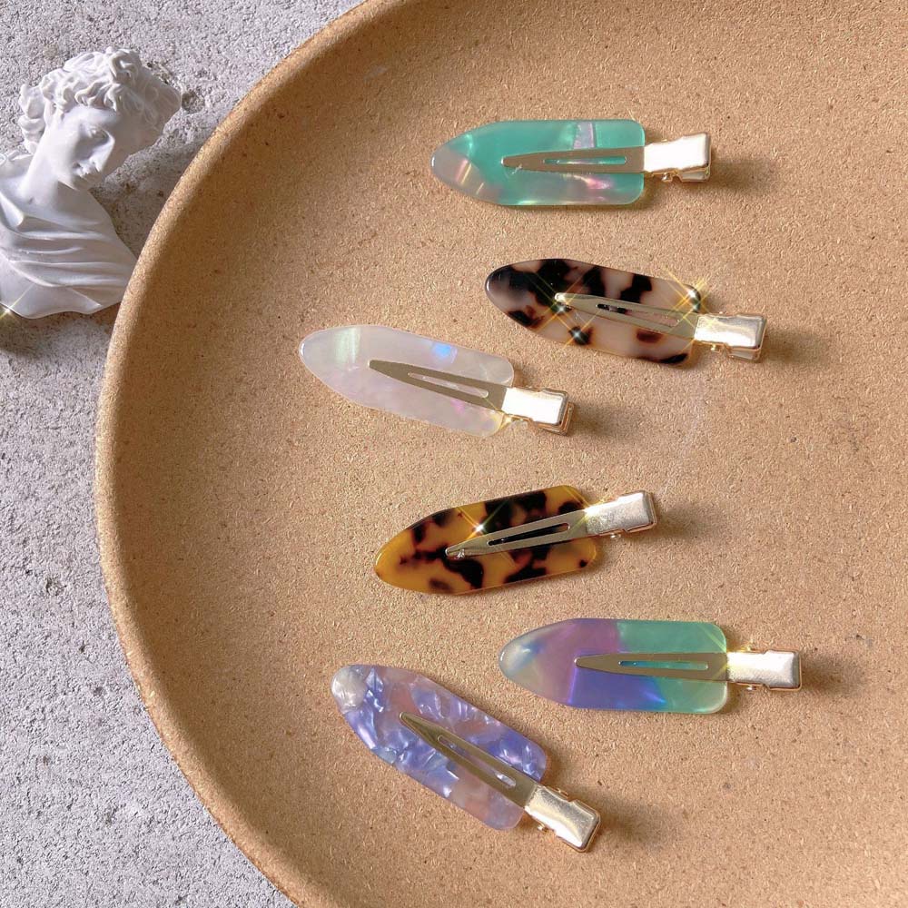 Kẹp Tóc Mái Không Cong Không Để Lại Dấu Vết Họa Tiết Da Báo Nhiều Màu Sắc Phong Cách Hàn Quốc Cho Nữ