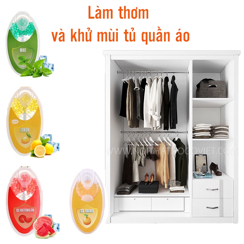 Hạt Làm Thơm Khẩu Trang, Viên Thơm Khẩu Trang Đa Năng Khử Mùi cho Balo, Túi Xách, Tủ Quần Áo Tạo Hương Thơm Tươi Mát