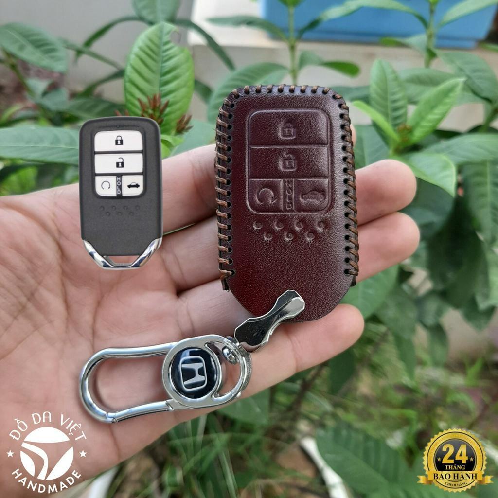 Bao da chìa khoá Honda Civic , City, CRV loại chìa 4 nút  Da bò thật 100%