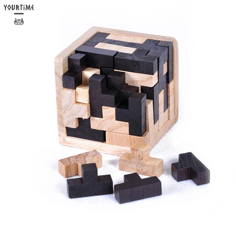 Đồ chơi Kids Puzzle Game Early Education Fun Wooden Pine Interlocked Magic Cube Toy